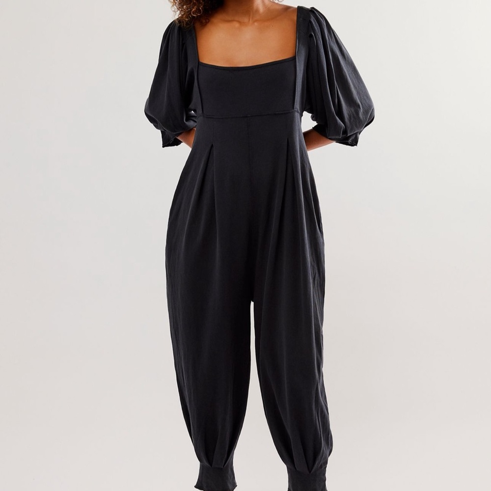 Free People Black Lotta Love Romper